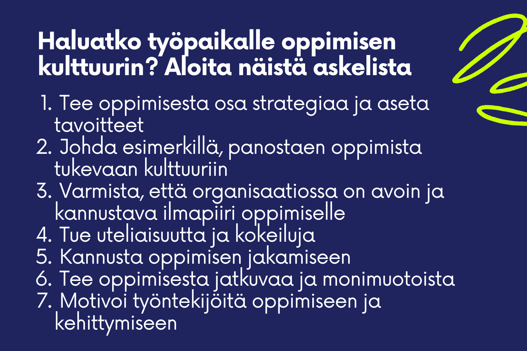 Vinkit oppimisen kulttuuriin