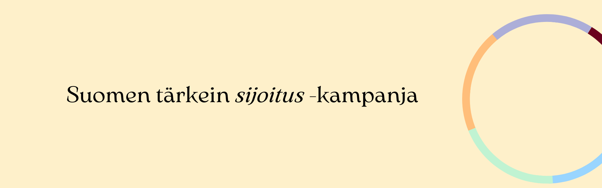 Tärkein sijoitus kampanja
