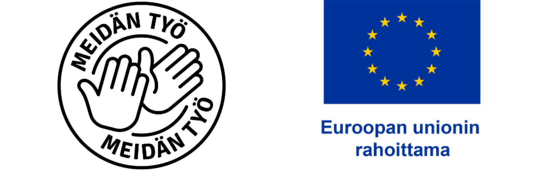 Meidän työ logo ja eu lippu